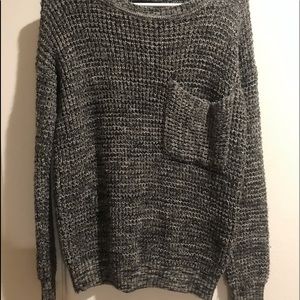 Black and grey knitted oversized sweater